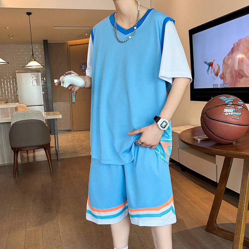 1307 days blue (top+shorts)